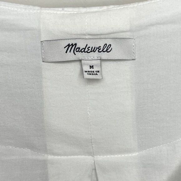 MADEWELL Mini Shift Dress Women Medium White V-Neck Lined Pockets NP093 - Picture 9 of 11